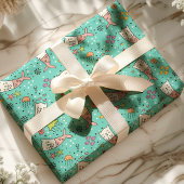 Mermaid Cat Nautical Ocean Jellyfish Niedliches Mu Geschenkpapier