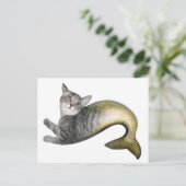 Mermaid Cat Postkarte (Stehend Vorderseite)