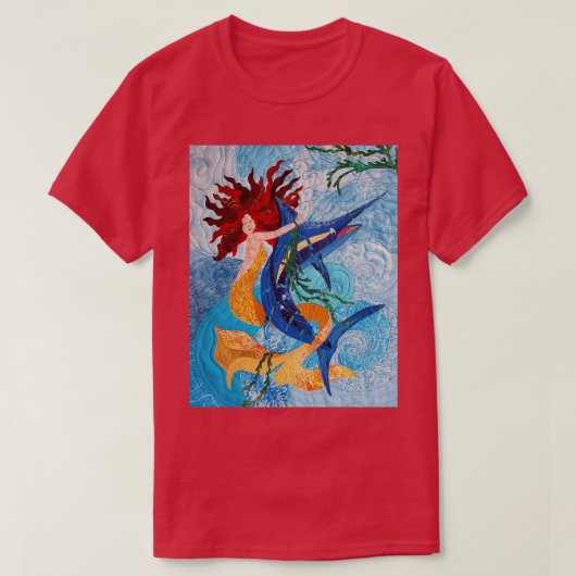 Mermaid Catching a Marlin T-Shirt (Design vorne)