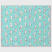 Mermaid Cats Wrapping Paper Geschenkpapier (Flach)