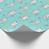 Mermaid Cats Wrapping Paper Geschenkpapier (Ecke)