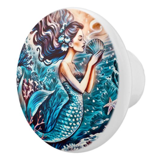 Mermaid ceramic drawer knobs keramikknauf (Rechts)