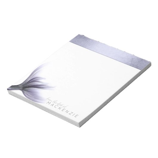 Mermaid Chic Schwanz | Dusty Lavender Lila Custom Notizblock (Rotiert)