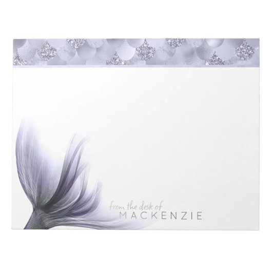 Mermaid Chic Schwanz | Dusty Lavender Lila Custom Notizblock (Vorderseite)