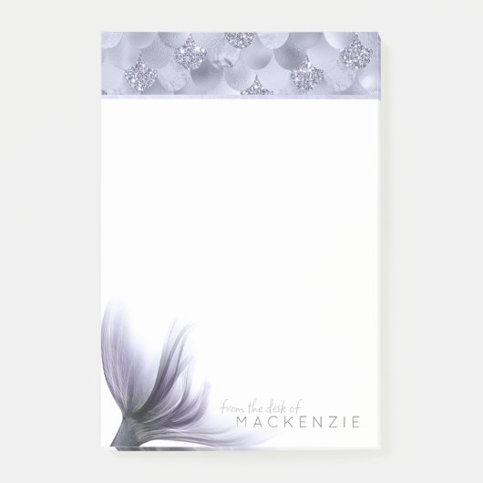 Mermaid Chic Schwanz | Dusty Lavender Lila Custom Post-it Klebezettel (Vorderseite)