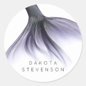 Mermaid Chic Schwanz | Dusty Lavender Lila Custom Runder Aufkleber (Vorderseite)