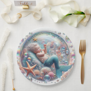 Mermaid Christening Pappteller