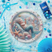 Mermaid Christening Pappteller (Party)