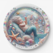 Mermaid Christening Pappteller (Vorderseite)