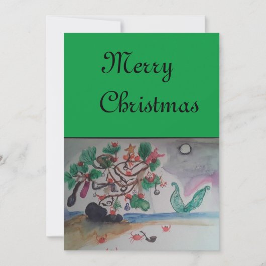 Mermaid Christmas Card Einladung (Vorderseite)