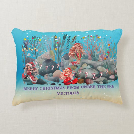 Mermaid Christmas Dekokissen (Vorderseite)