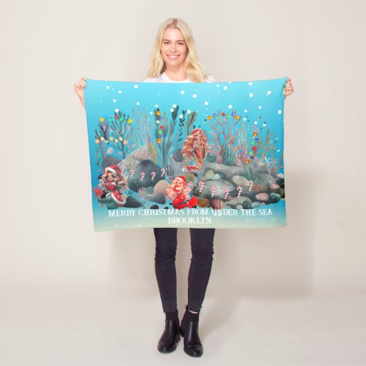Mermaid Christmas Fleecedecke (Beispiel)
