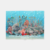 Mermaid Christmas Fleecedecke (Vorderseite (Horizontal))