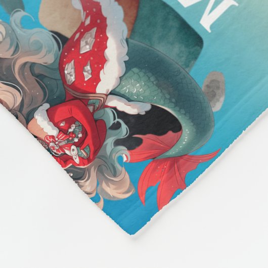 Mermaid Christmas Fleecedecke (Ecke)