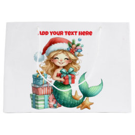 Mermaid Christmas Große Geschenktasche - Personali Geschenktüte