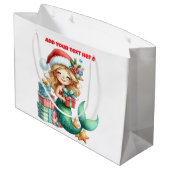 Mermaid Christmas Große Geschenktasche - Personali Geschenktüte (Rückseite Schrägansicht)