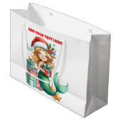 Mermaid Christmas Große Geschenktasche - Personali Geschenktüte (Vorderseite Schrägansicht)