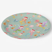 Mermaid Christmas Pappteller (Schrägansicht)