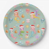 Mermaid Christmas Pappteller (Vorderseite)