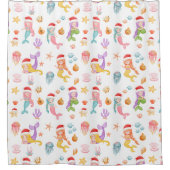 Mermaid Christmas Pattern Duschvorhang (Vorderseite)