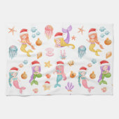 Mermaid Christmas Pattern Geschirrtuch (Horizontal)