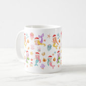 Mermaid Christmas Pattern Kaffeetasse (Vorderseite Links)