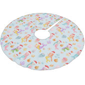 Mermaid Christmas Pattern Polyester Weihnachtsbaumdecke (Schrägansicht)