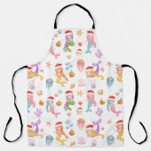 Mermaid Christmas Pattern Schürze (Vorderseite)