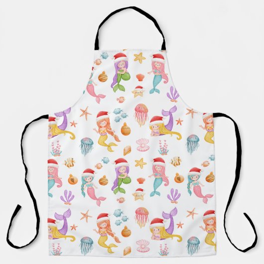 Mermaid Christmas Pattern Schürze (Vorderseite)