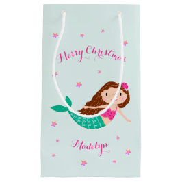 Mermaid Christmas Pink Aquamarin Personalisiert Kleine Geschenktüte