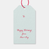 Mermaid Christmas Red Aqua Personalisiert Geschenkanhänger (Rückseite)