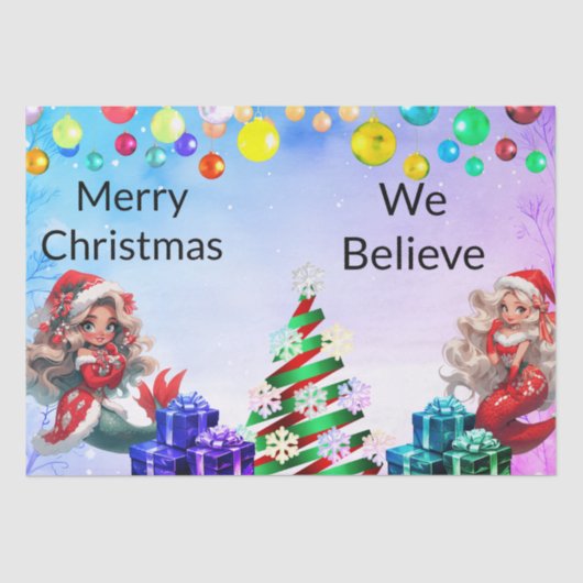 Mermaid Christmas Seidenpapier (Vorderseite)