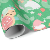 Mermaid Christmas Wrapping Paper Geschenkpapier (Rolleneckpunkt)