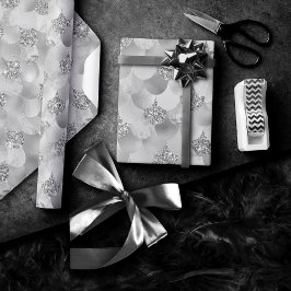 Mermaid Chrome Scales | Silver Imitats Shiny Metal Geschenkpapier