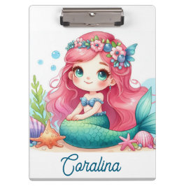 Mermaid clipboard klemmbrett