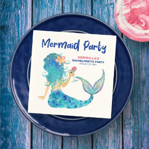 Mermaid Cocktail Minimalistisch Beach Bachelorette Serviette