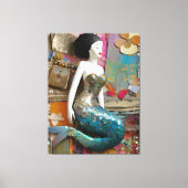 Mermaid Collage Leinwanddruck (Vorderseite)