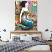 Mermaid Collage Leinwanddruck (Insitu (Schlafzimmer))