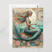Mermaid Collage Postkarte (Vorne/Hinten)