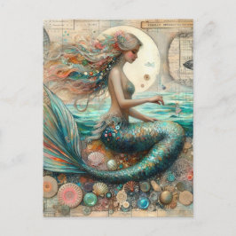 Mermaid Collage Postkarte