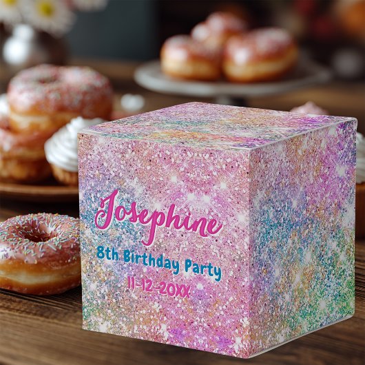 Mermaid colorful iridescent birthday custom geschenkschachtel