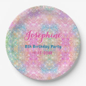 Mermaid colorful iridescent birthday custom pappteller (Vorderseite)