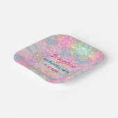 Mermaid colorful iridescent birthday custom square pappteller (Gewinkelt)