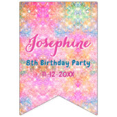 Mermaid colorful whimsical birthday custom wimpelkette (Erste Fahne)