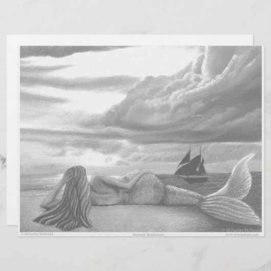 Mermaid Coloring Page (Vorne/Hinten)