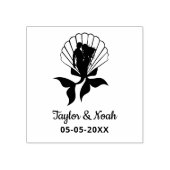 Mermaid Couple auf einem Seashell-Design Gummistempel (Prägung)