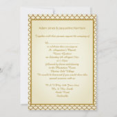 MERMAID CREAM GOLD BORDER Wedding Einladung (Rückseite)