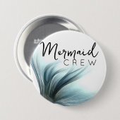 Mermaid Crew Aqua | Mint Seafoam Luxe Brautparty Button (Vorne & Hinten)