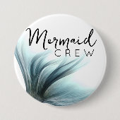 Mermaid Crew Aqua | Mint Seafoam Luxe Brautparty Button (Vorderseite)