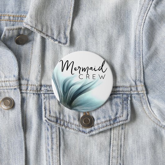 Mermaid Crew Aqua | Mint Seafoam Luxe Brautparty Button (Beispiel)